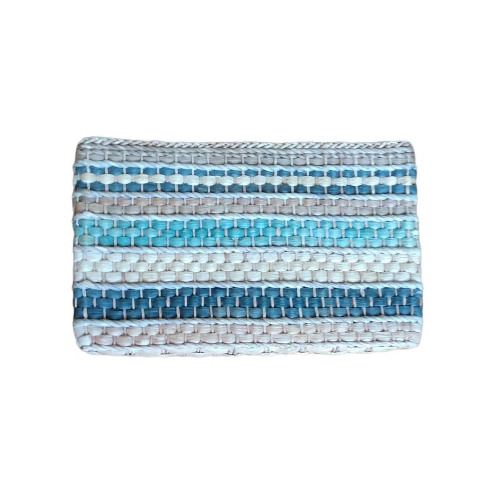 Vintage Stripe Straw Clutch